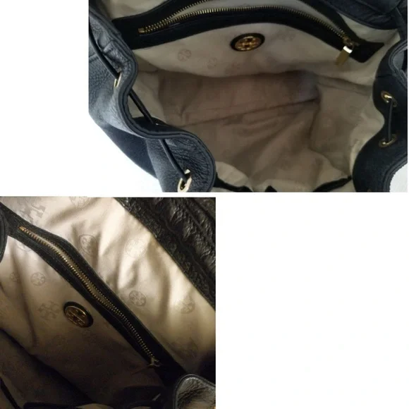 SOLD!!Tory Burch Amanda Black Pebbled Leather Backpack w/COA - Picture 11 of 13